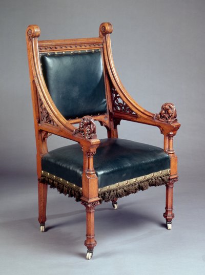 Židle, pravděpodobně vyrobena Crace (dubové dřevo) od Edward Welby Pugin