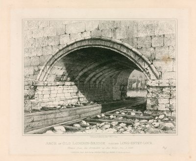 Oblouk mostu Old London Bridge, 1831 od Edward William Cooke