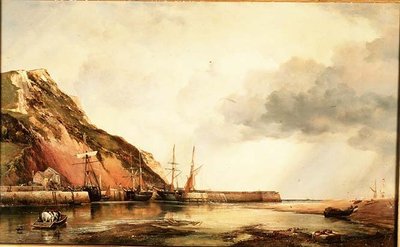 Axmouth Harbour, Devon-Low Water od Edward William Cooke