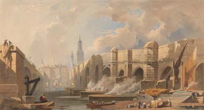 Starý a Nový London Bridge od Edward William Cooke