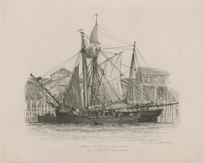 Škuner und Smack ležící ve Fresh Wharf od Edward William Cooke