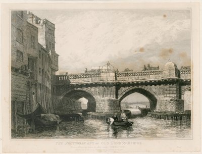 Southwark End of Old London Bridge od Edward William Cooke
