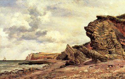 „Triassic Cliffs, Blue Anchor, North Somerset“, 1866 od Edward William Cooke