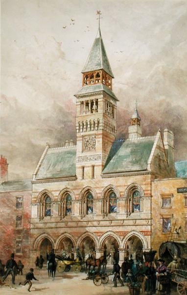Občanská budova (akvarel na papíře) od Edward William Godwin
