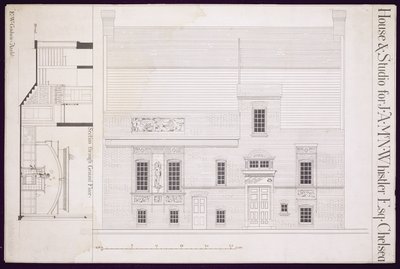 Design for House und Studio pro J.A.M. Whistler Esq, Chelsea, c.1877-78 (viz také 176477) od Edward William Godwin