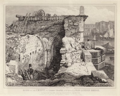 Zřícenina kaple svatého Tomáše na Old London Bridge od Edward William Godwin