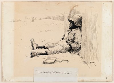 Ise Tired of Edicashun I Is, 1897 (pero a inkoust na kartonu) od Edward Windsor Kemble