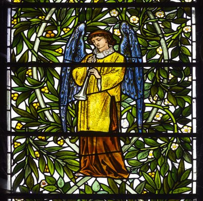 Nun Monkton, St Mary, Morris Marshall & Faulkner & Co, William Morris, Edward Burne-Jones, Angel Musician, 1873 od Edward and Morris Burne Jones