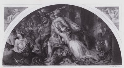 Rout of Comus a jeho kapela (rytina) od Edwin (after) Landseer
