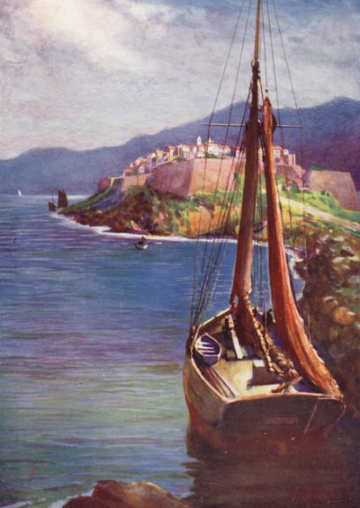 Korsika: Calvi (barva litho) od Edwin Arthur Norbury