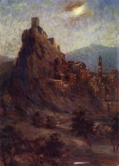 Korsika: Corte, citadela (barva litho) od Edwin Arthur Norbury