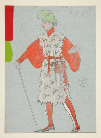 Gentleman, skica kostýmu pro Henryho Irvinga od Edwin Austin Abbey