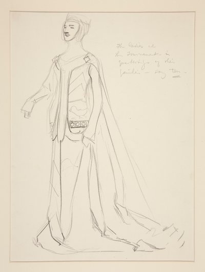 Dáma, skica kostýmu pro Henryho Irvinga od Edwin Austin Abbey