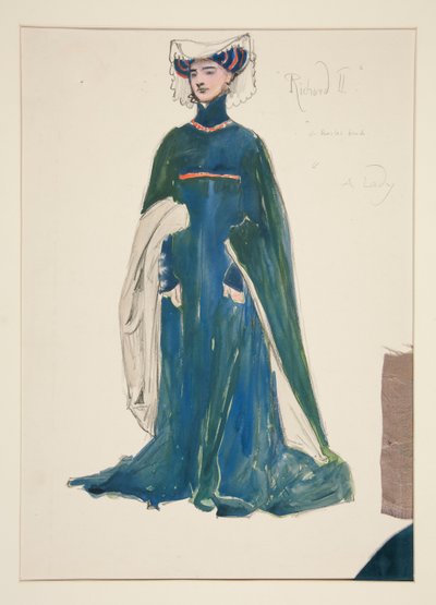 Dáma, skica kostýmu pro Henryho Irvinga od Edwin Austin Abbey