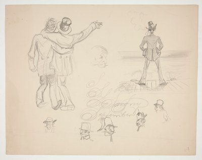 Různé studie mužské postavy od Edwin Austin Abbey