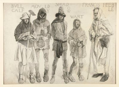 Před Justice Shallow od Edwin Austin Abbey