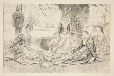 Před princeznou od Edwin Austin Abbey