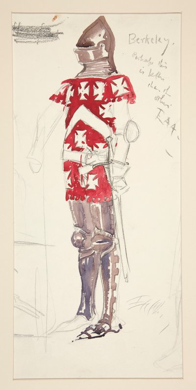 Berkeley, skica kostýmu pro Henryho Irvinga od Edwin Austin Abbey