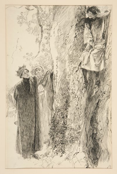 Biron a král, z dějství IV, scéna iii, Láska od Edwin Austin Abbey