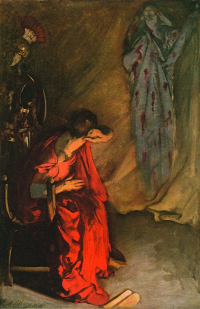 Brutus a duch Julia Caesara od Edwin Austin Abbey