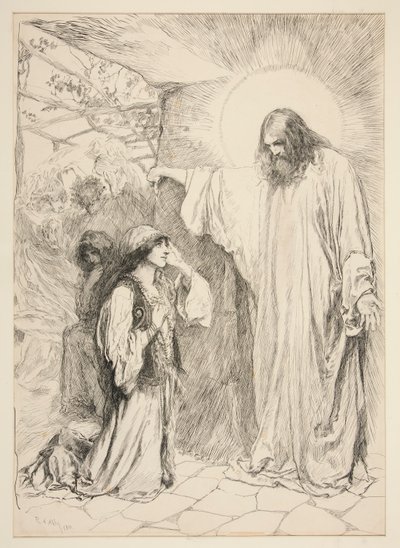 Kristus a Máří Magdalena od Edwin Austin Abbey