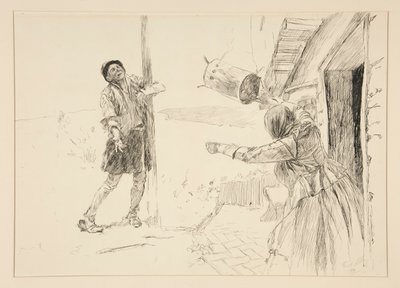 Christopher Sly, ilustrace k Úvodu, Scéna ii, Zkrocení zlé ženy od Edwin Austin Abbey