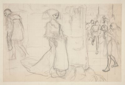 Kompoziční studie k obrazu Faust a Markéta od Edwin Austin Abbey