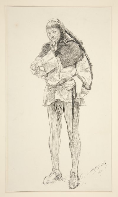 Costard, z dějství I, Scéna i, Láska od Edwin Austin Abbey