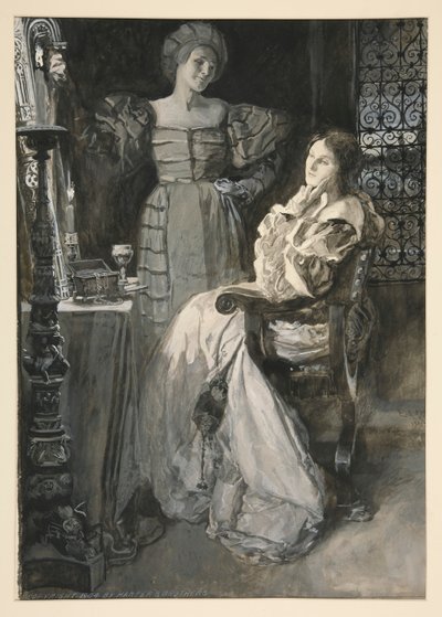 Desdemona a Emilia - dějství IV, scéna III, Othello od Edwin Austin Abbey