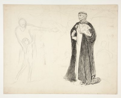 Rané studium pro krále Jana od Edwin Austin Abbey
