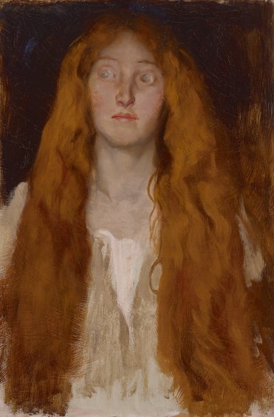 Figurální studie Ofélie, pro The Play Scene, Hamlet, Act III, Scéna II od Edwin Austin Abbey