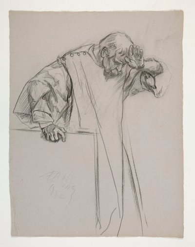 Figurové studie pro krále Artuše od Edwin Austin Abbey