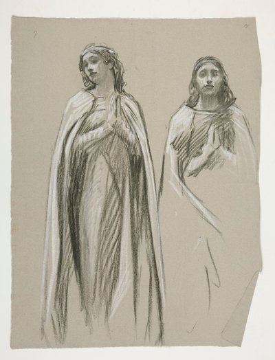 Figurální studie pro Zlatý strom (?), z The Quest of the Holy Grail (série patnácti obrazů pro Boston Public Library, dokončena v roce 1901) od Edwin Austin Abbey