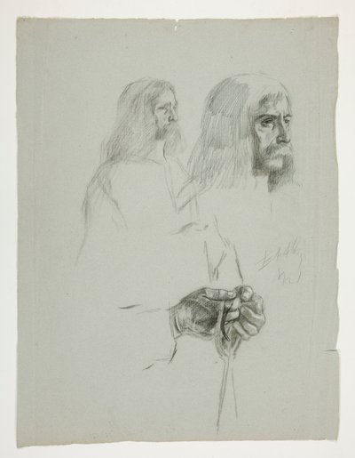 Figurální studie pro jednu z nástěnných maleb z The Quest of the Holy Grail (série patnácti obrazů pro Boston Public Library, dokončena v roce 1901) od Edwin Austin Abbey