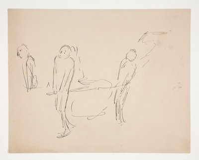 Figurální studie - dva muži nesoucí nosítka od Edwin Austin Abbey