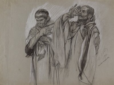 Figurální studie pro od Edwin Austin Abbey