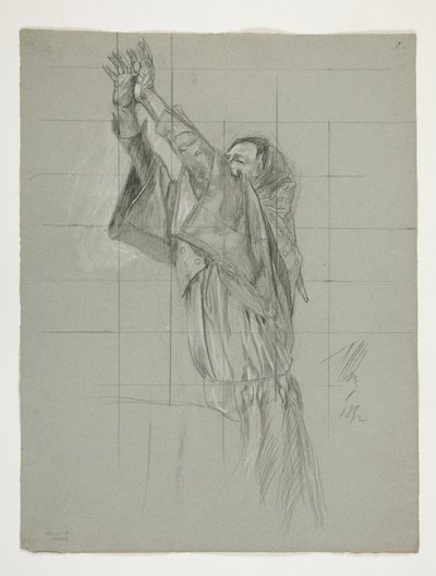 Figurální studie pro krále Artuše od Edwin Austin Abbey