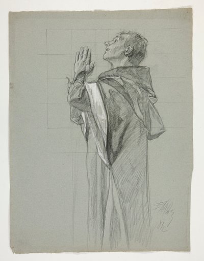 Figurální studie pro krále Artuše od Edwin Austin Abbey