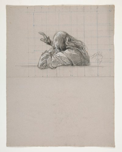 Figurální studie pro krále Artuše od Edwin Austin Abbey