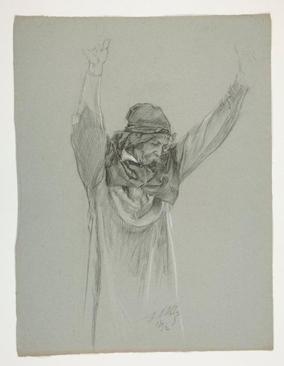 Figurální studie pro krále Artuše od Edwin Austin Abbey
