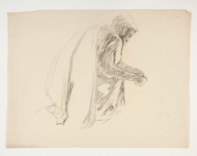 Figurální studie pro sira Lancelota a sira Borse vybavila Galahad svými ostruhami, z The Quest of the Holy Grail (druhý ze série patnácti obrazů pro Boston Public Library, dokončený v roce 1901) od Edwin Austin Abbey