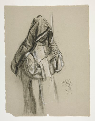 Figurální studie pro sira Lancelota a sira Borse vybavila Galahad svými ostruhami, z The Quest of the Holy Grail (druhý ze série patnácti obrazů pro Boston Public Library, dokončený v roce 1901) od Edwin Austin Abbey