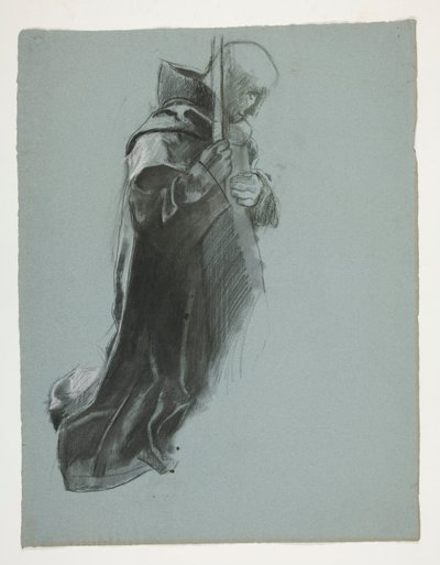 Figurální studie pro The Departure, from The Quest of the Holy Grail (série patnácti obrazů pro Boston Public Library, dokončena v roce 1901) od Edwin Austin Abbey