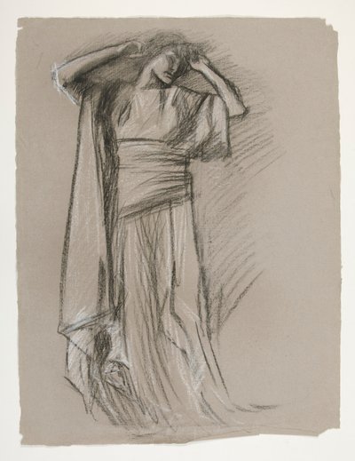 Figurální studie pro Castle of the Maidens(?), z The Quest of the Holy Grail (série 15 obrazů pro Boston Public Library, dokončena v roce 1901) od Edwin Austin Abbey