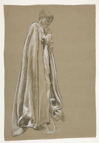 Figurální studie pro Infancy of Galahad(?), z The Quest of the Holy Grail (série 15 obrazů pro Boston Public Library, dokončena v roce 1901) od Edwin Austin Abbey