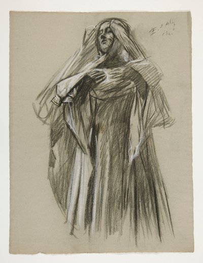 Figurální studie pro Infant Galahad, z The Quest of the Holy Grail (první ze série patnácti nástěnných maleb pro Boston Public Library, dokončena v roce 1901) od Edwin Austin Abbey