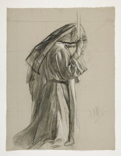 Figurální studie pro rytíře sira Galahada z The Quest of the Holy Grail (série patnácti obrazů pro Boston Public Library, dokončena v roce 1901) od Edwin Austin Abbey