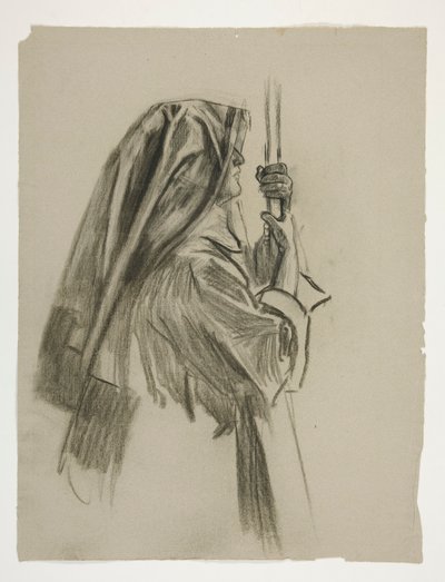 Figurální studie pro rytíře sira Galahada z The Quest of the Holy Grail (série 15 obrazů pro Boston Public Library, dokončena v roce 1901) od Edwin Austin Abbey