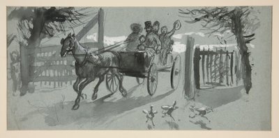Skupina lidí v otevřeném košíku - (neidentifikovaný obrázek) od Edwin Austin Abbey