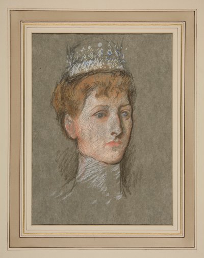 Hlava princezny z Walesu (královna Marie) od Edwin Austin Abbey